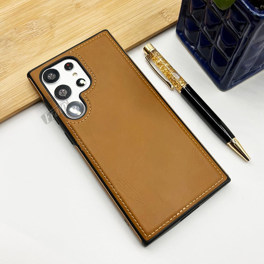 FRATO No Advertising Samsung Galaxy S23 Series Luxury PU Leather Back Cover