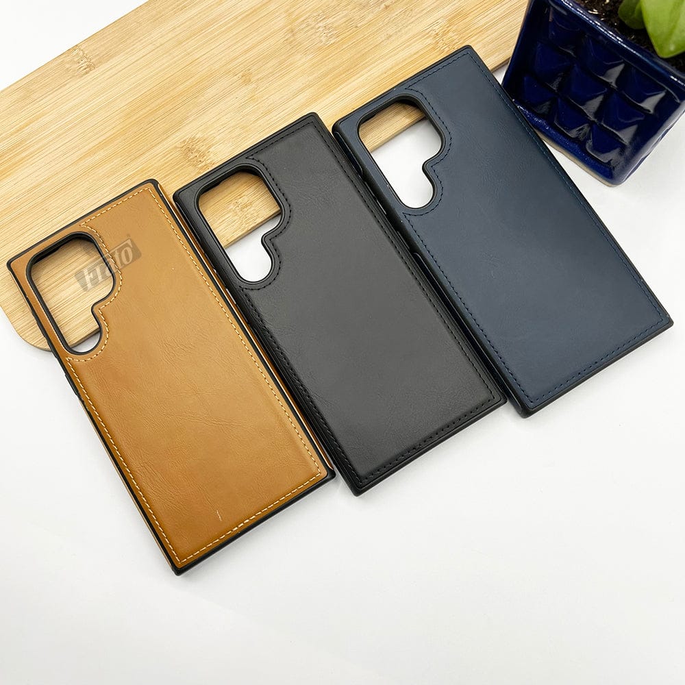 FRATO No Advertising Samsung Galaxy S23 Series Luxury PU Leather Back Cover