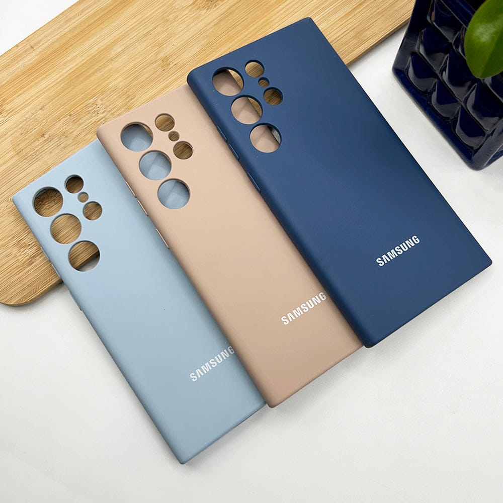 FRATO No Advertising Samsung Galaxy S23 Ultra Liquid Silicone Case Cover Dark Blue
