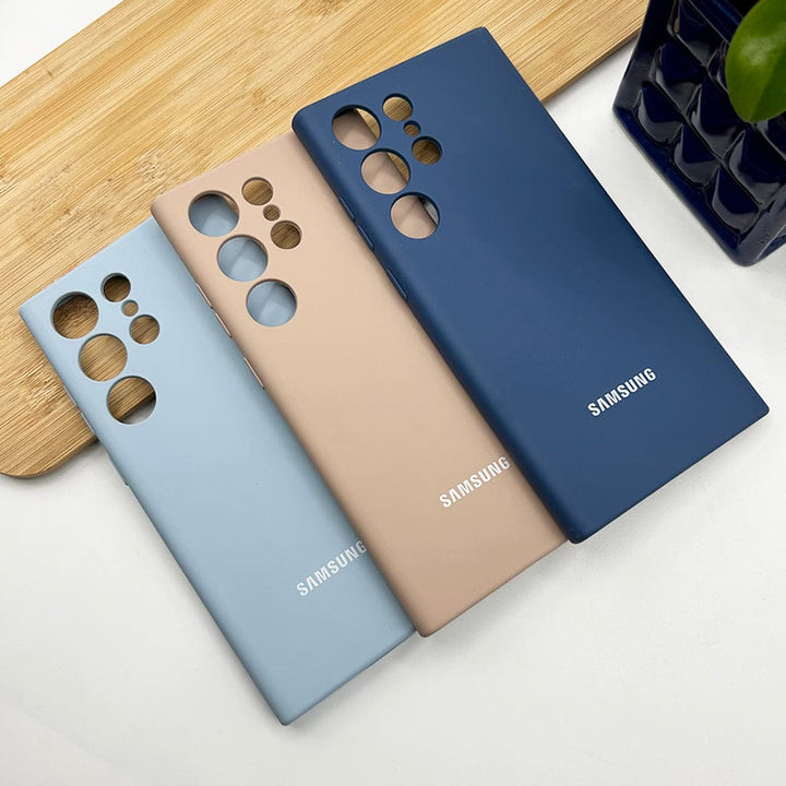 FRATO No Advertising Samsung Galaxy S23 Ultra Liquid Silicone Case Cover Dark Blue