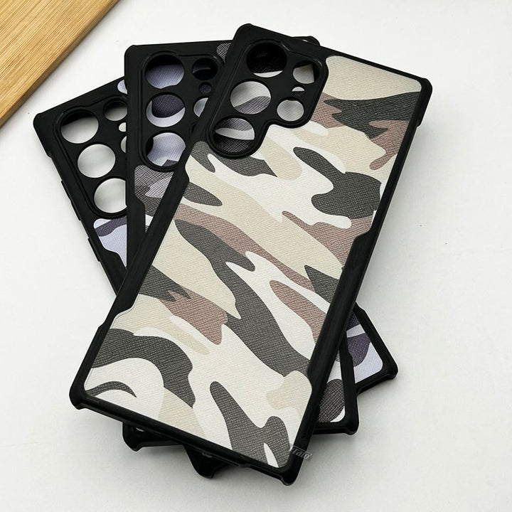 FRATO No Advertising Samsung Galaxy S23 Ultra Military Pattern Bumper Case Cover