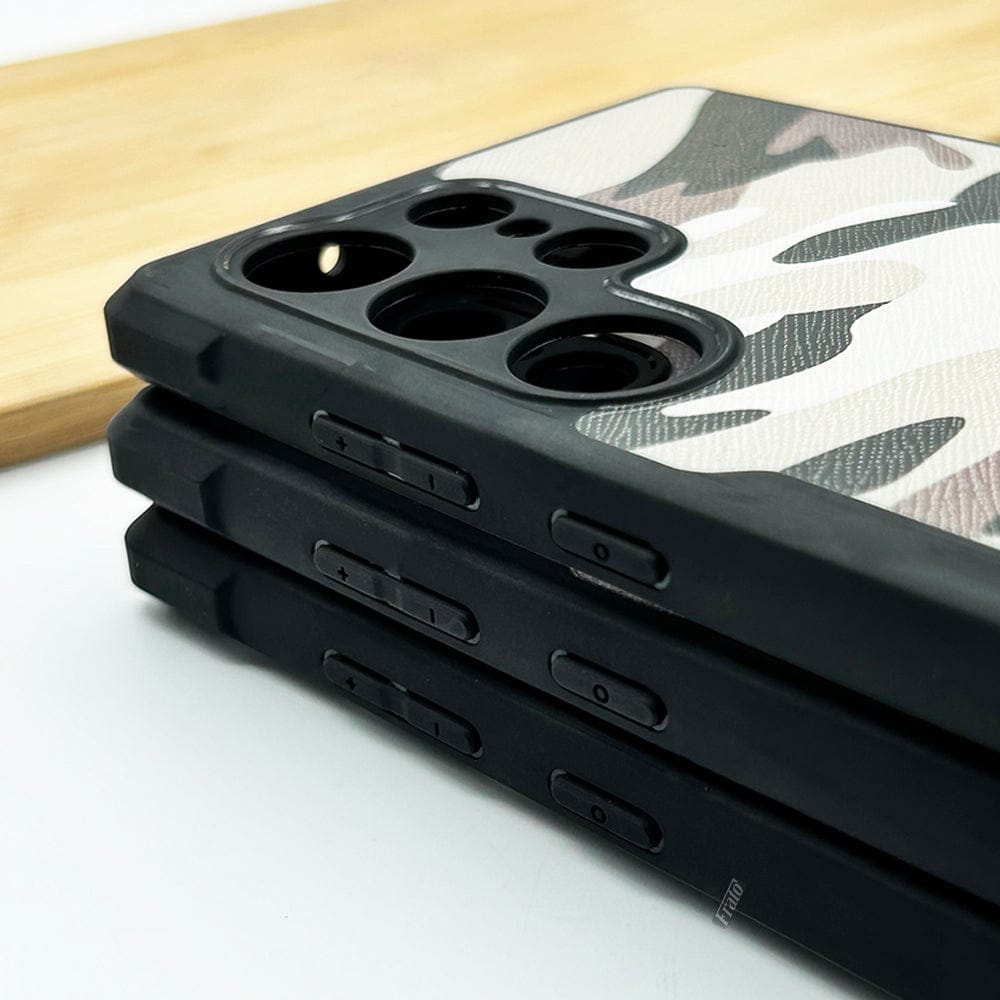 FRATO No Advertising Samsung Galaxy S23 Ultra Military Pattern Bumper Case Cover