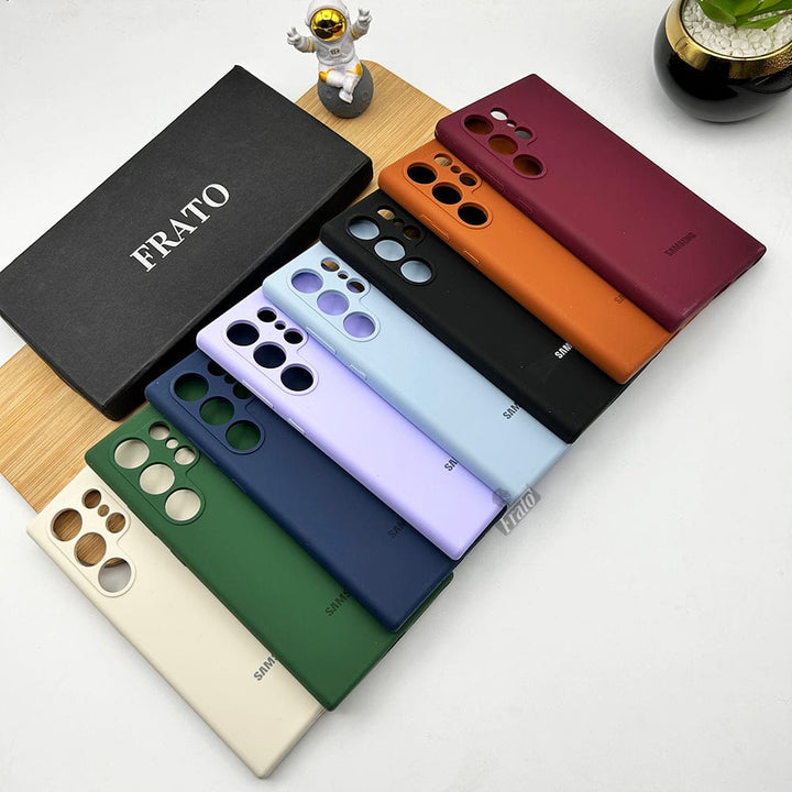 FRATO No Advertising Samsung Galaxy S23 Ultra Soft Silky Liquid Silicone Case Cover