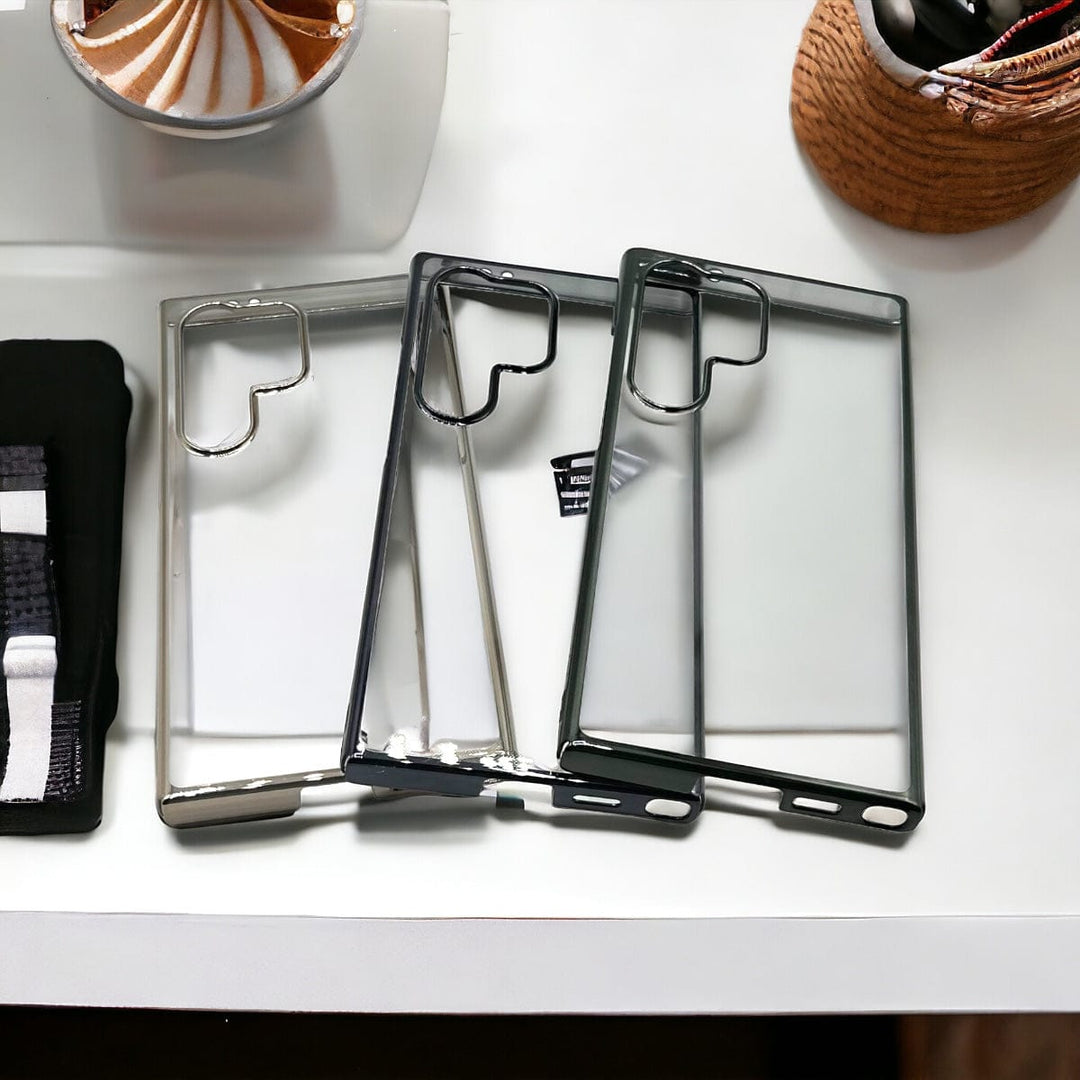 FRATO No Advertising Samsung Galaxy S23 Ultra Transparent Case Non Yellow Chrome Cover