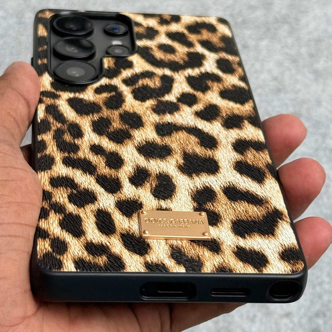 FRATO No Advertising Samsung Galaxy S25 Ultra Luxury DG Leopard Pattern Case Cover