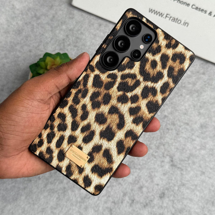 FRATO No Advertising Samsung Galaxy S25 Ultra Luxury DG Leopard Pattern Case Cover