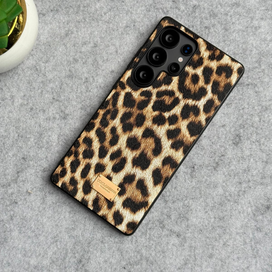 FRATO No Advertising Samsung Galaxy S25 Ultra Luxury DG Leopard Pattern Case Cover