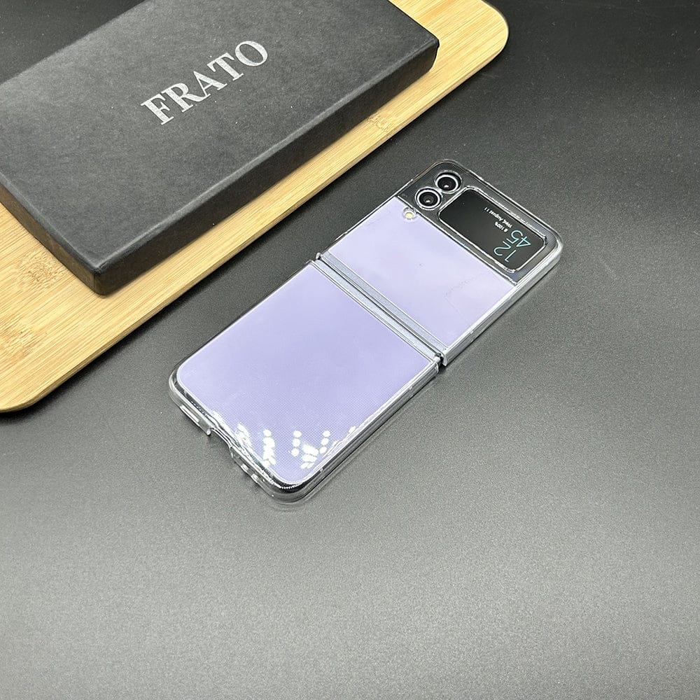 FRATO No Advertising Samsung Galaxy Z Flip 4 Transparent Cristal Hard Shell Cover Case