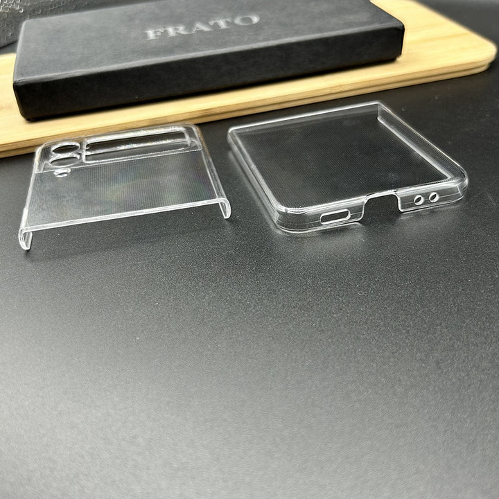 FRATO No Advertising Samsung Galaxy Z Flip 4 Transparent Cristal Hard Shell Cover Case