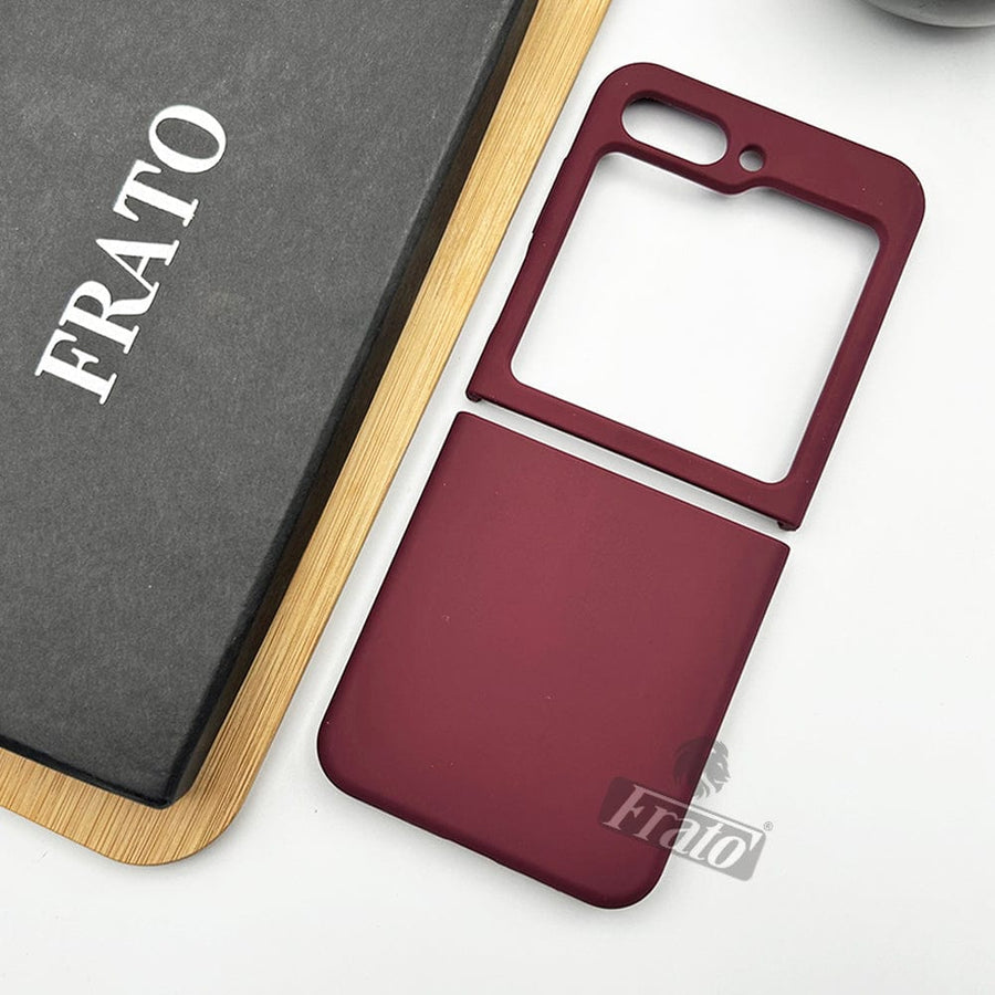 FRATO No Advertising Samsung Galaxy Z Flip 5 Liquid Silicone Case Cover (Marsala)
