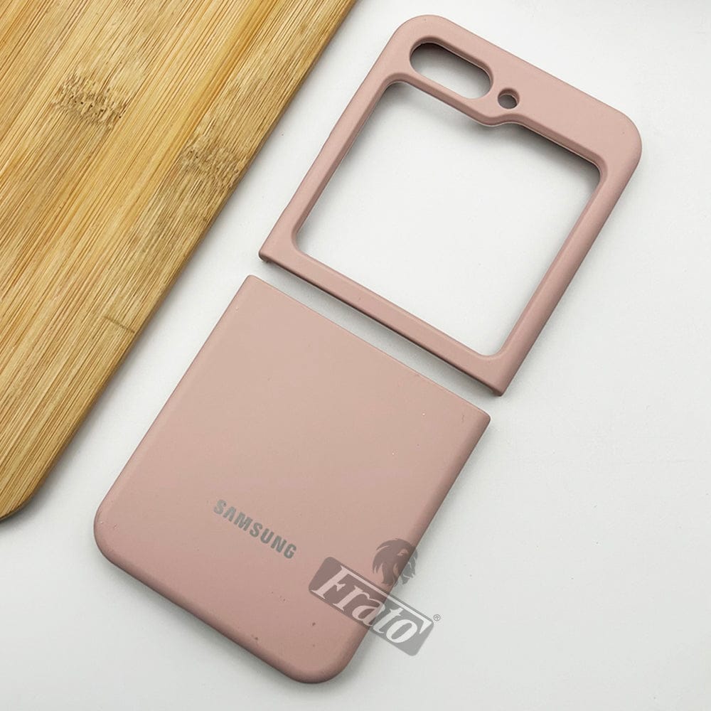 FRATO No Advertising Samsung Galaxy Z Flip 5 Silk Soft Silicone Case Cover (Dusky Pink)