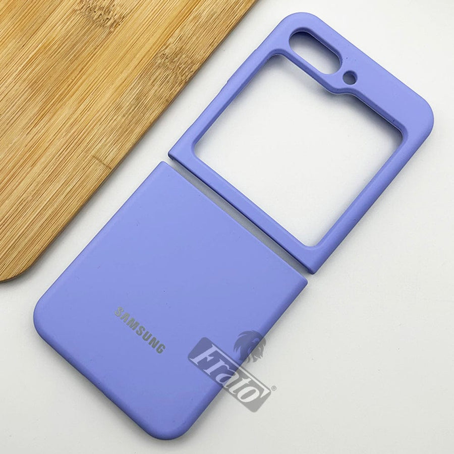 FRATO No Advertising Samsung Galaxy Z Flip 5 Silk Soft Silicone Case Cover (Lavender)