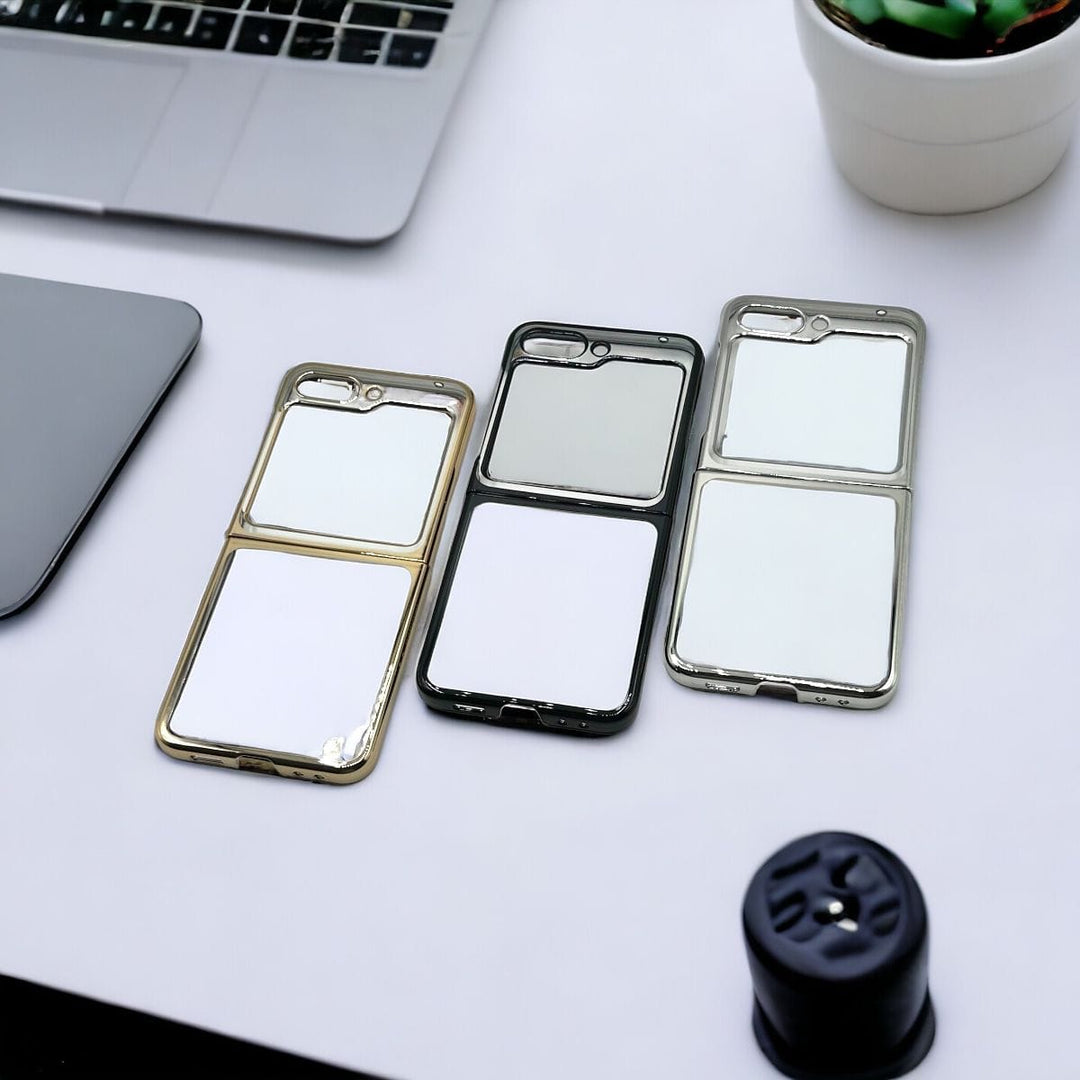 FRATO No Advertising Samsung Galaxy Z Flip 5 Transparent Case Non Yellow Chrome Cover