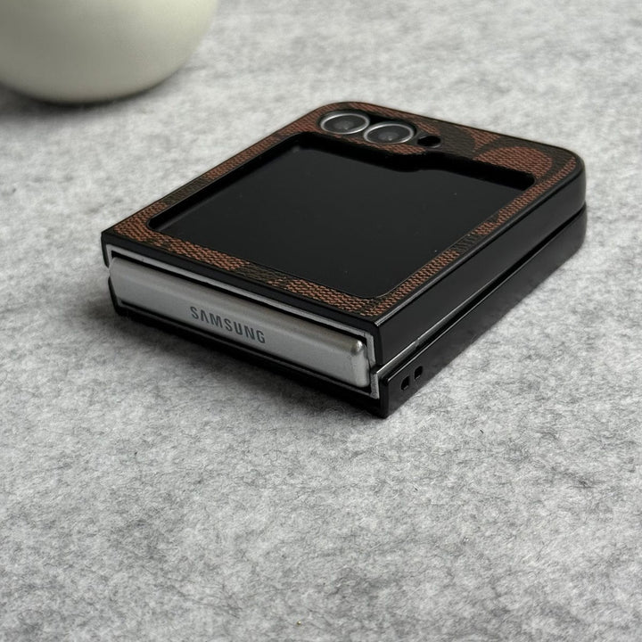 FRATO No Advertising Samsung Galaxy Z Flip 6 Luxury CC Brand PU Leather Design Case Cover