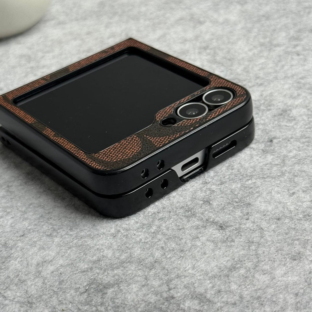 FRATO No Advertising Samsung Galaxy Z Flip 6 Luxury CC Brand PU Leather Design Case Cover