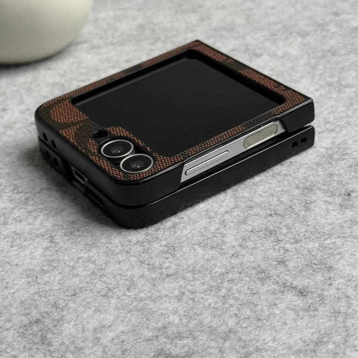 FRATO No Advertising Samsung Galaxy Z Flip 6 Luxury CC Brand PU Leather Design Case Cover