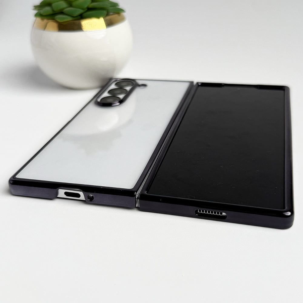 FRATO No Advertising Samsung Galaxy Z Fold 6 Hard Crystal Clear Chrome Electroplated Cover
