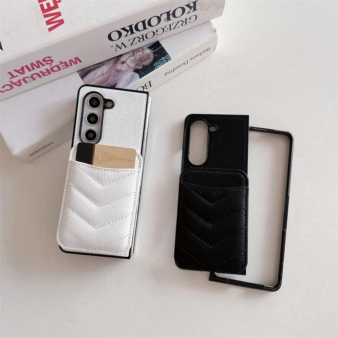 FRATO No Advertising Samsung Galaxy Z Fold 6 Magsafe Case Luxury CC Leather Magnetic Wireless Charging Card Wallet Case