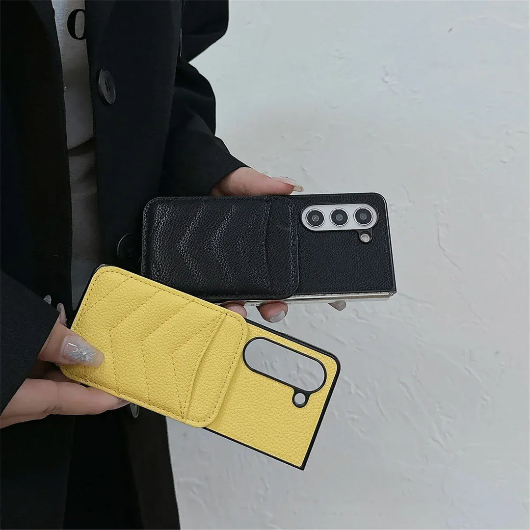 FRATO No Advertising Samsung Galaxy Z Fold 6 Magsafe Case Luxury CC Leather Magnetic Wireless Charging Card Wallet Case
