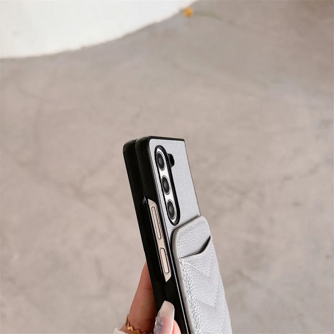 FRATO No Advertising Samsung Galaxy Z Fold 6 Magsafe Case Luxury CC Leather Magnetic Wireless Charging Card Wallet Case