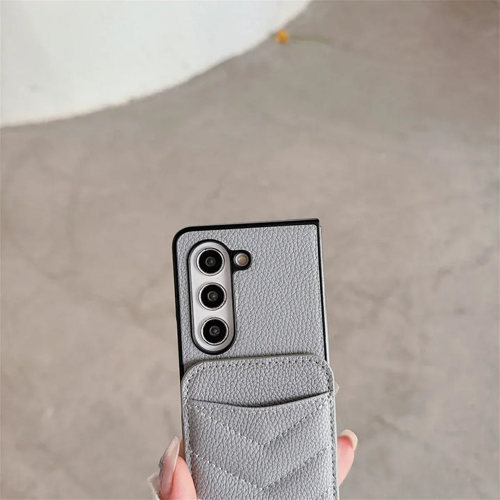 FRATO No Advertising Samsung Galaxy Z Fold 6 Magsafe Case Luxury CC Leather Magnetic Wireless Charging Card Wallet Case