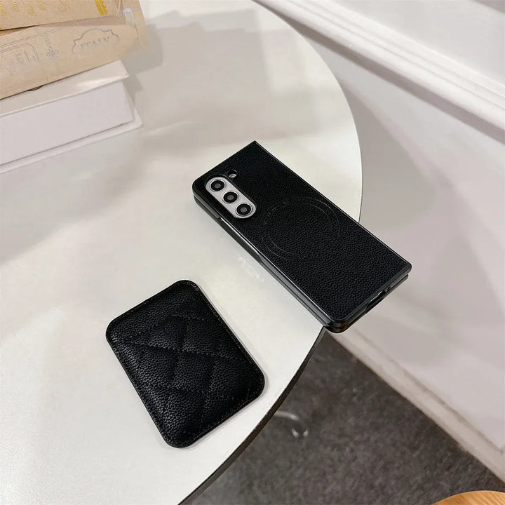 FRATO No Advertising Samsung Galaxy Z Fold 6 Magsafe Case Luxury CC Leather Magnetic Wireless Charging Card Wallet Case