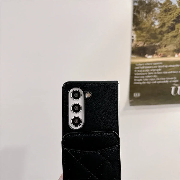 FRATO No Advertising Samsung Galaxy Z Fold 6 Magsafe Case Luxury CC Leather Magnetic Wireless Charging Card Wallet Case