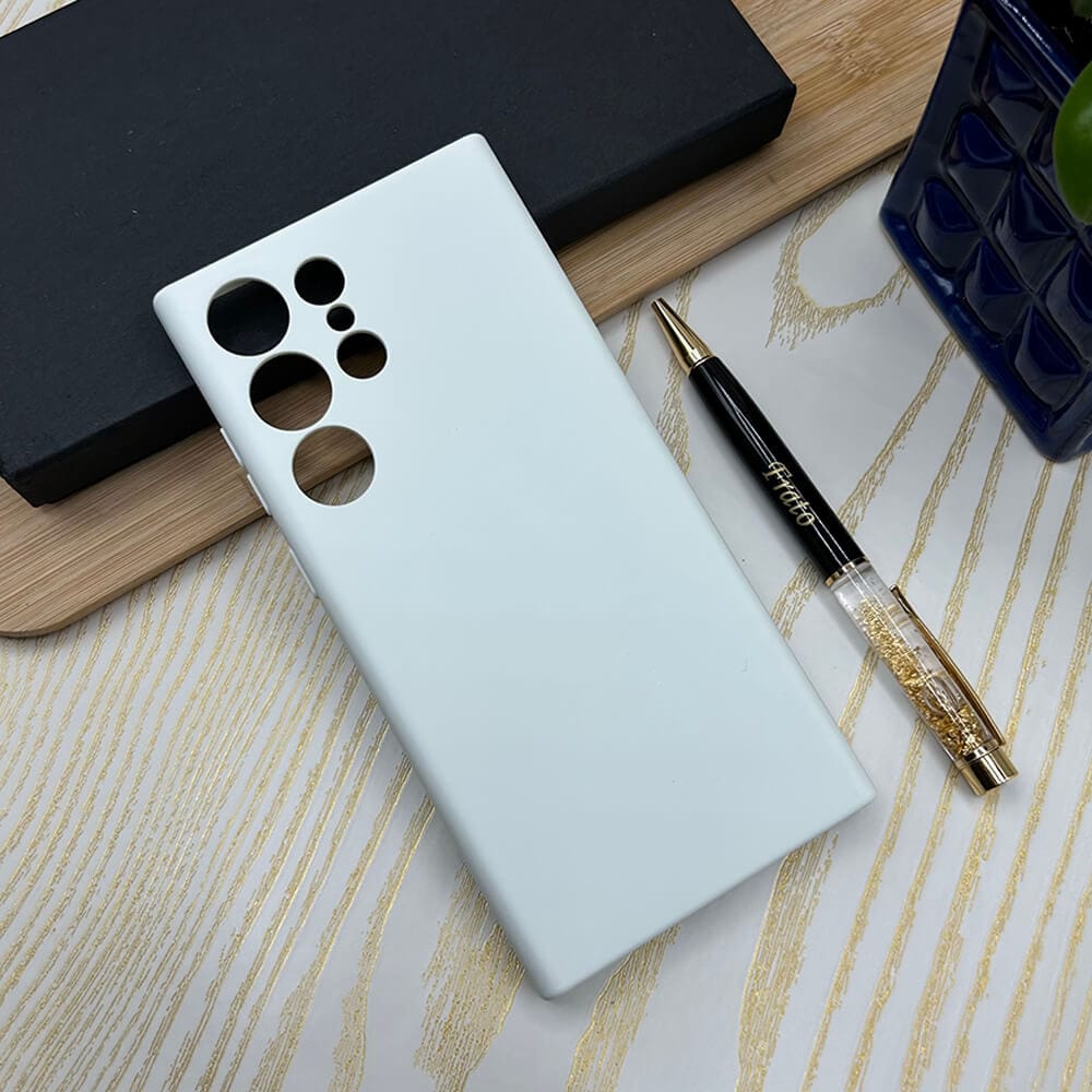 FRATO No Advertising White Samsung S23 Ultra Soft Silicone Case Cover