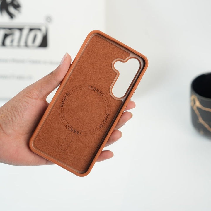 FRATO Samsung Case Galaxy S Series Leather Finish MagSafe Case Cover | Premium Slim Protective Back Cover