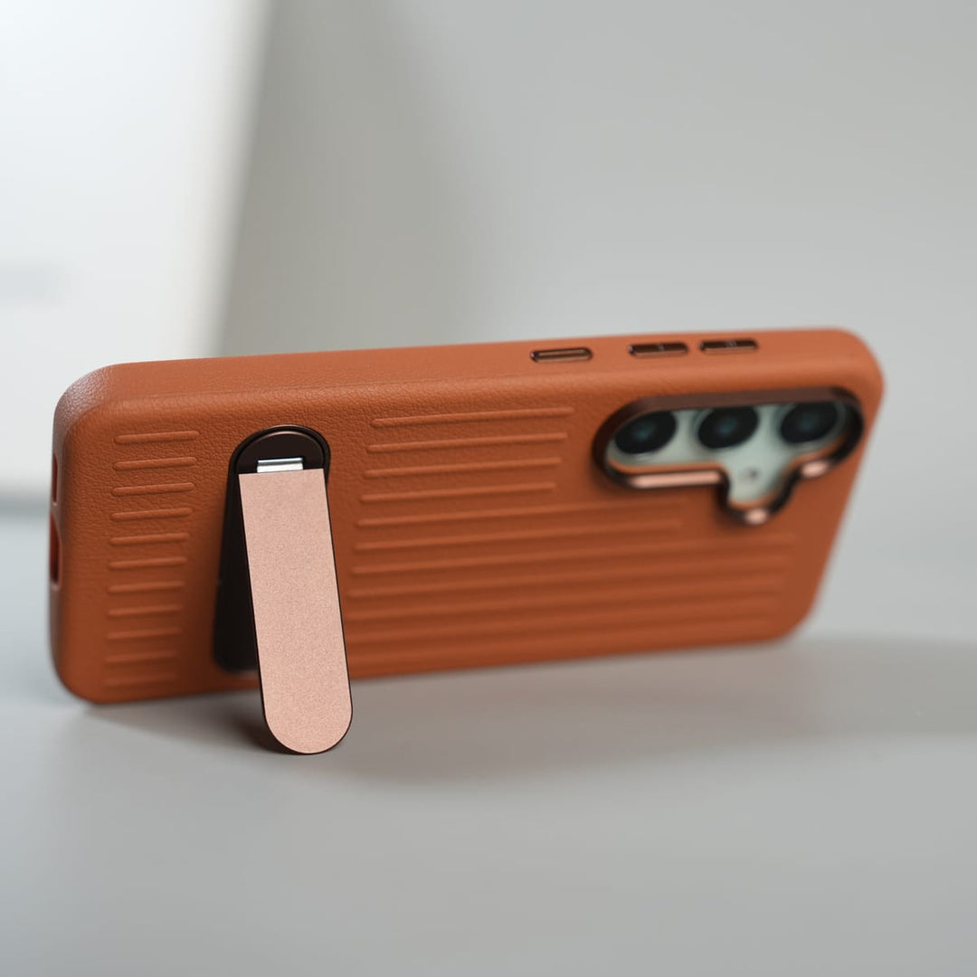 FRATO Samsung Case Galaxy S Series Premium PU Leather Suitcase MagSafe Case with Foldable Stand