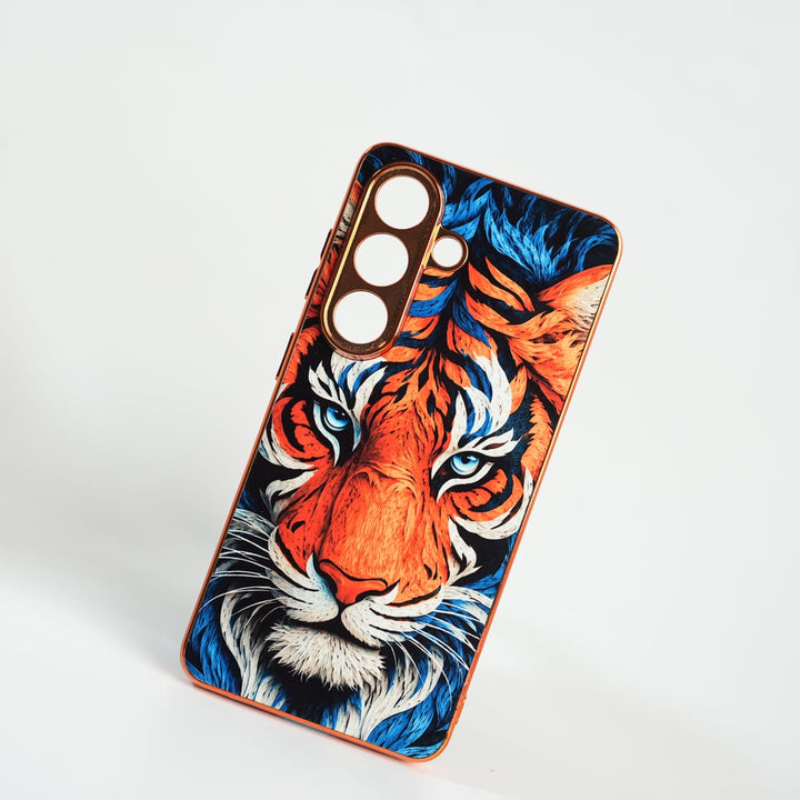 FRATO Samsung Case Galaxy S Series Tiger Face Chrome Armor Case