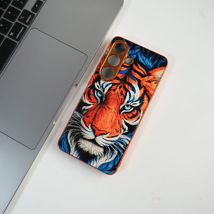 FRATO Samsung Case Galaxy S Series Tiger Face Chrome Armor Case