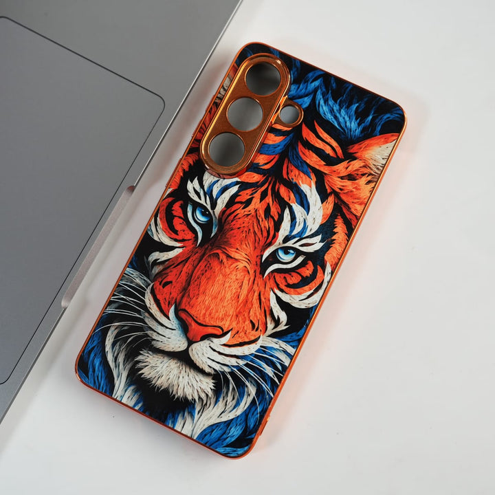 FRATO Samsung Case Galaxy S Series Tiger Face Chrome Armor Case