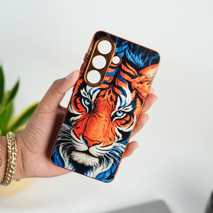 FRATO Samsung Case Galaxy S Series Tiger Face Chrome Armor Case