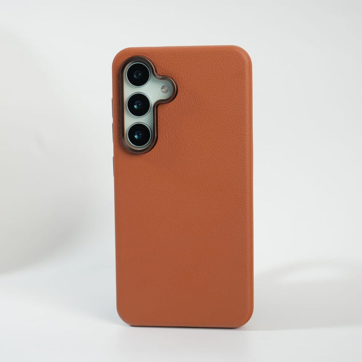 FRATO Samsung Case Galaxy S25 / Brown Galaxy S Series Leather Finish MagSafe Case Cover | Premium Slim Protective Back Cover