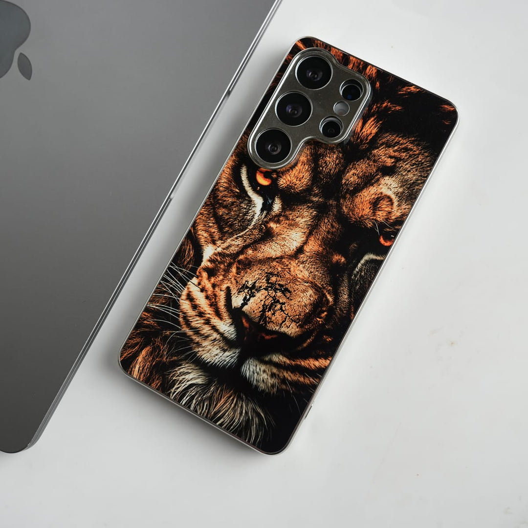 FRATO Samsung Case Galaxy Ultra Series Lion Face Chrome Plated Case