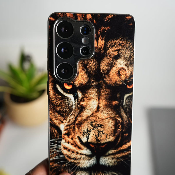 FRATO Samsung Case Galaxy Ultra Series Lion Face Chrome Plated Case