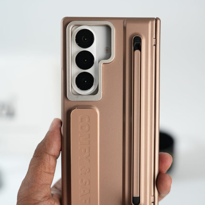 FRATO Samsung Case Galaxy Z Fold Series Premium Grip Strap Case with S Pen Holder &amp; Stand