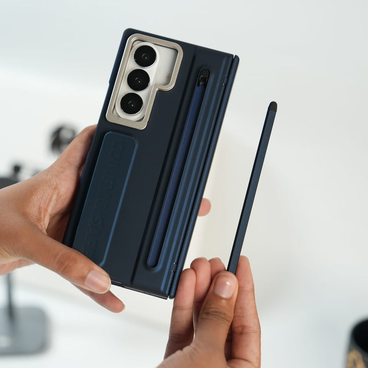 FRATO Samsung Case Galaxy Z Fold Series Premium Grip Strap Case with S Pen Holder &amp; Stand