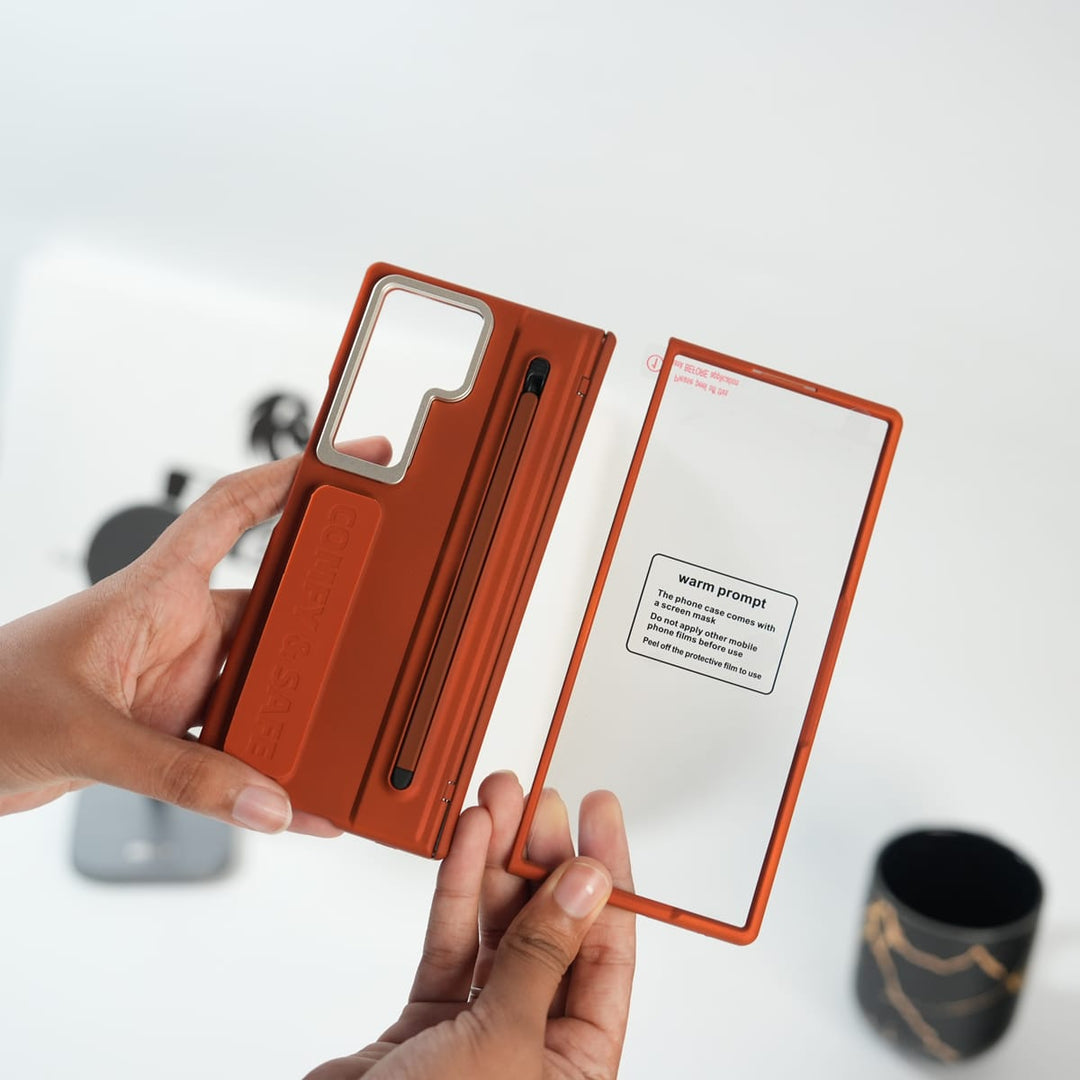 FRATO Samsung Case Galaxy Z Fold Series Premium Grip Strap Case with S Pen Holder &amp; Stand