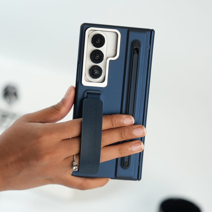 FRATO Samsung Case Galaxy Z Fold Series Premium Grip Strap Case with S Pen Holder &amp; Stand