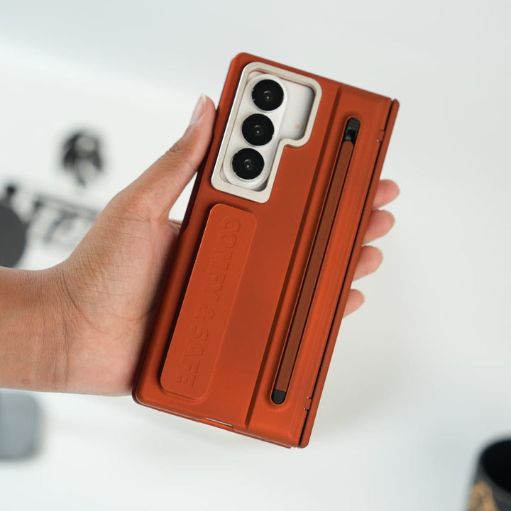 FRATO Samsung Case Galaxy Z Fold Series Premium Grip Strap Case with S Pen Holder &amp; Stand
