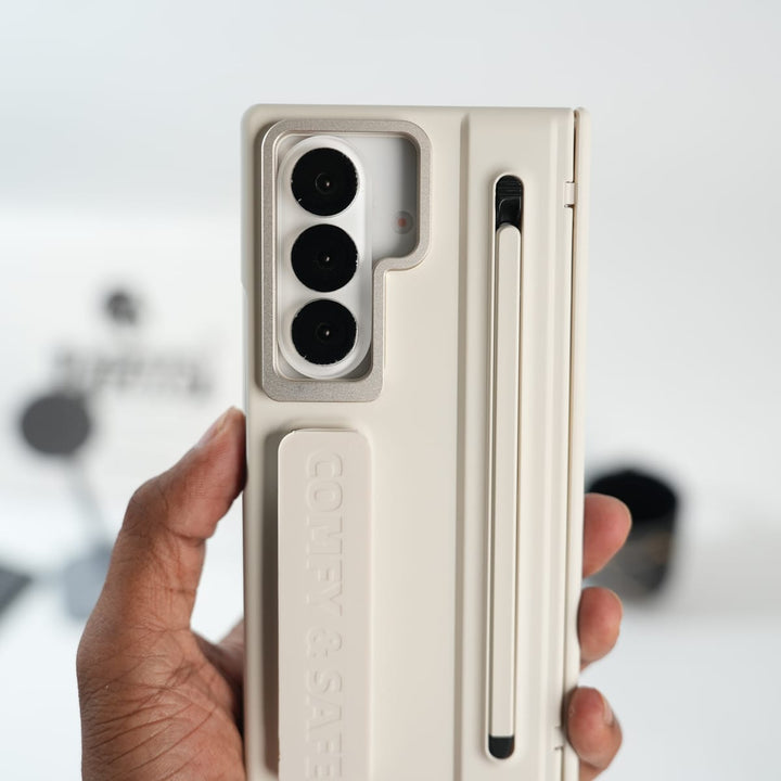 FRATO Samsung Case Galaxy Z Fold Series Premium Grip Strap Case with S Pen Holder &amp; Stand