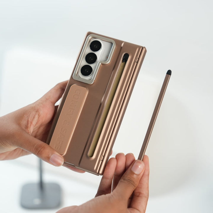 FRATO Samsung Case Galaxy Z Fold Series Premium Grip Strap Case with S Pen Holder &amp; Stand