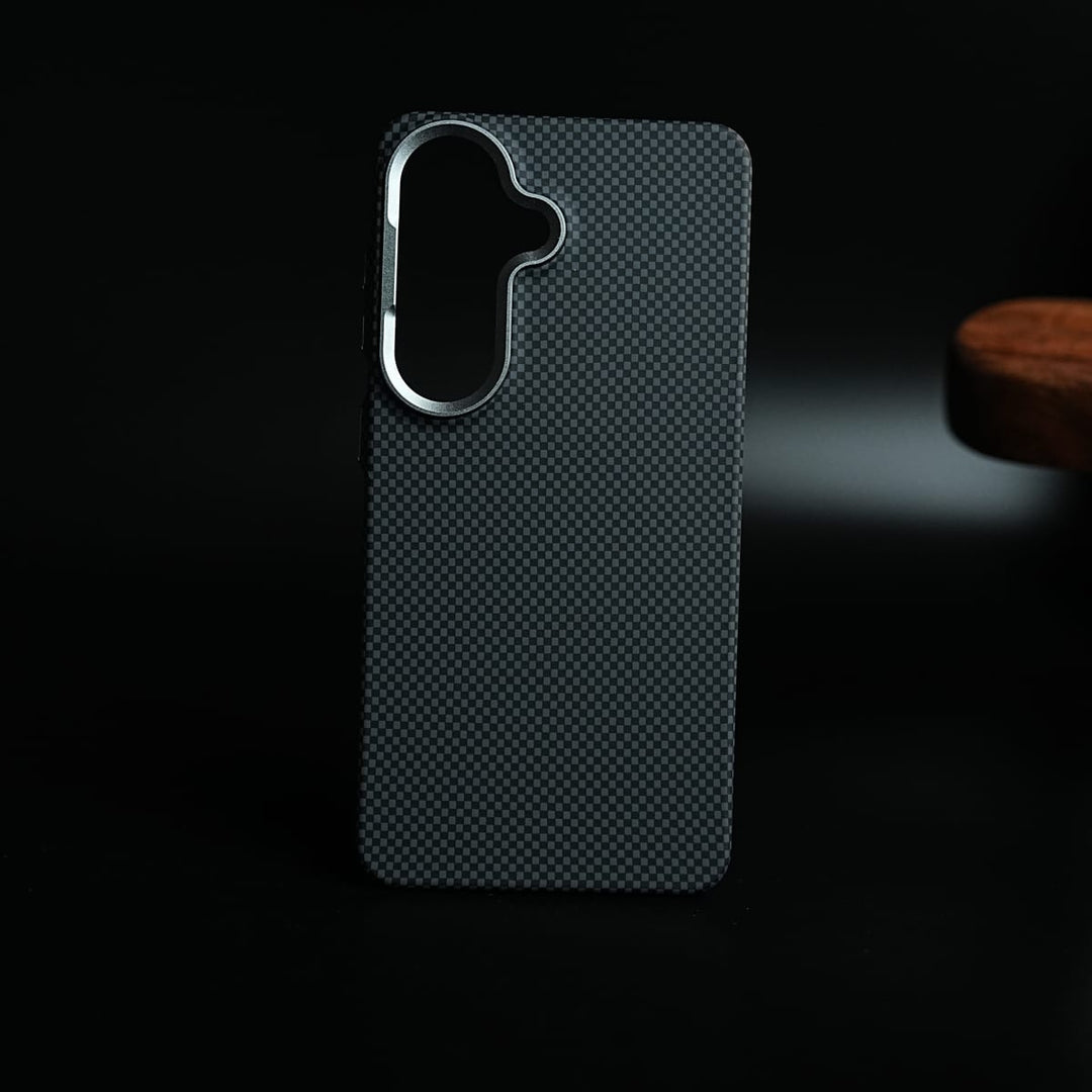 FRATO Samsung Case S26 / Black Carbon Fiber Texture Slim Case for Galaxy S Series | MagSafe Case