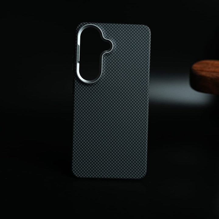 FRATO Samsung Case S26 / Black Carbon Fiber Texture Slim Case for Galaxy S Series | MagSafe Case