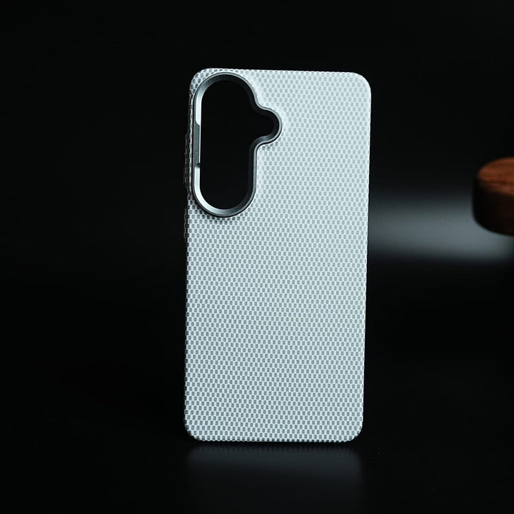 FRATO Samsung Case S26 / White Carbon Fiber Texture Slim Case for Galaxy S Series | MagSafe Case