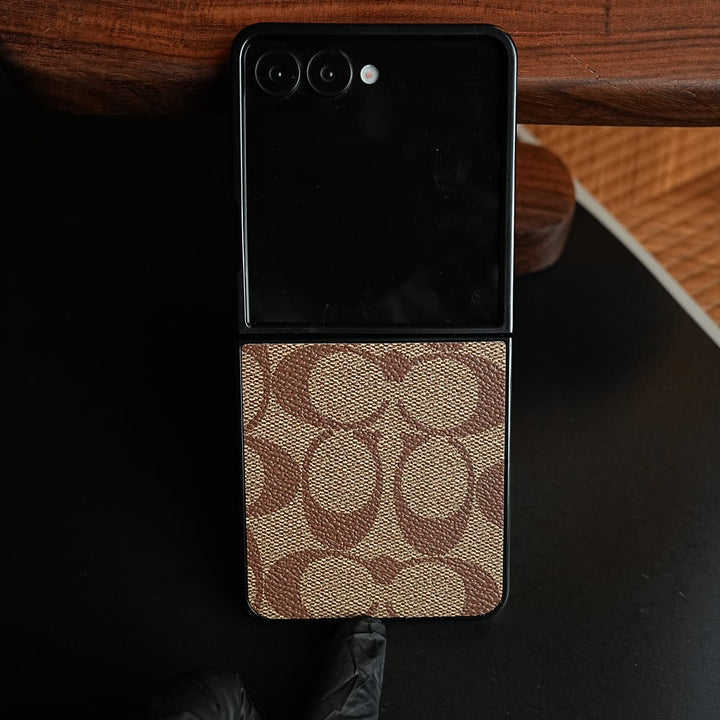 FRATO Samsung Galaxy Z Flip 8 Luxury Leather CC Pattern Case For Samsung Galaxy Z Flip 8 | Slim Designer Back Cover