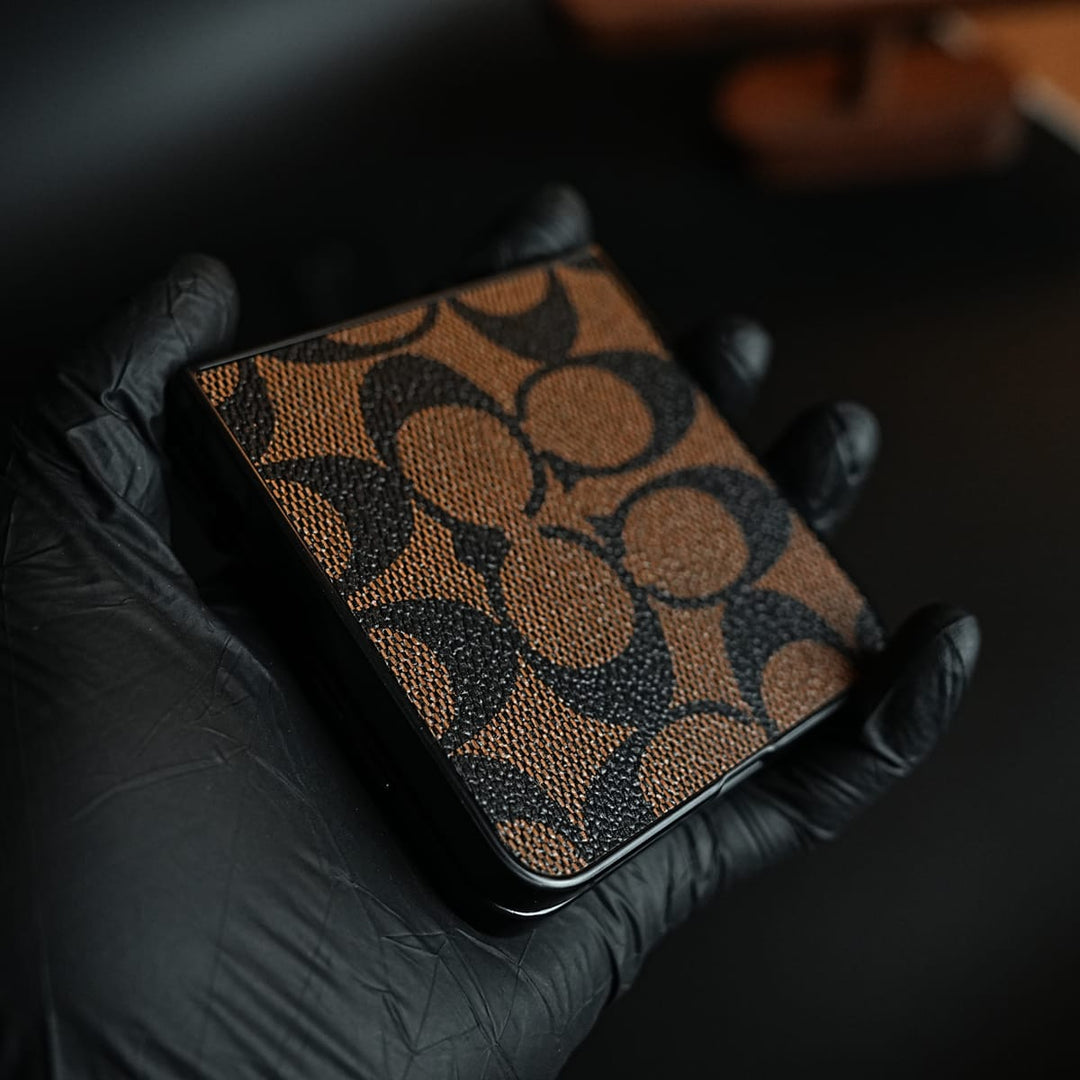 FRATO Samsung Galaxy Z Flip 8 Luxury Leather CC Pattern Case For Samsung Galaxy Z Flip 8 | Slim Designer Back Cover