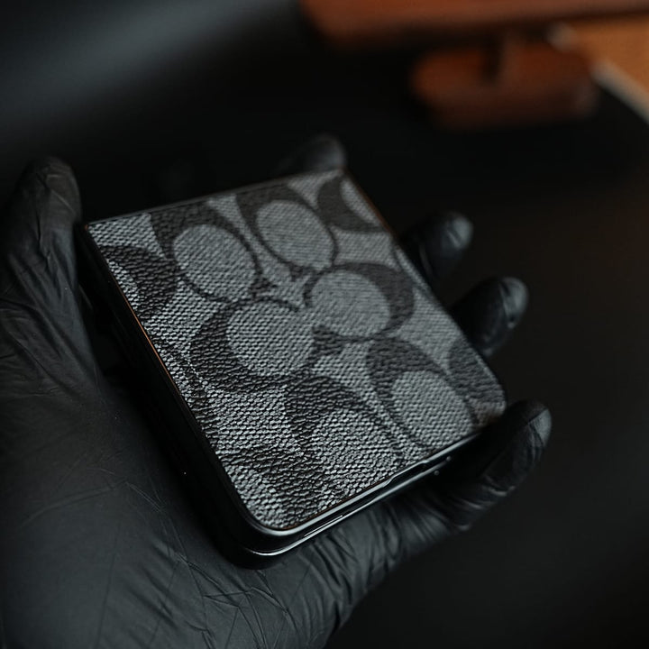 FRATO Samsung Galaxy Z Flip 8 Luxury Leather CC Pattern Case For Samsung Galaxy Z Flip 8 | Slim Designer Back Cover